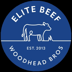 Elite beef Woodhead bros blue logo.